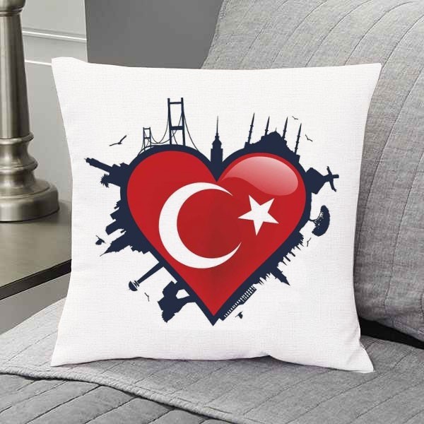 Türkiye Temalı Yastık, türkiye yastık, ay yıldız yastık
